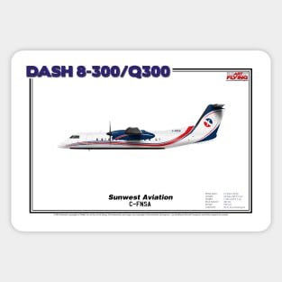 DeHavilland Canada Dash 8-300/Q300 - Sunwest Aviation (Art Print) Sticker